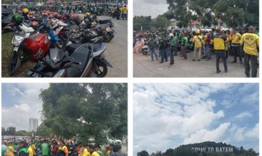 Driver Online Batam Melakukan Aksi Unjuk Rasa Tolak Kenaikan BBM dan Jalankan Tarif Dasar Minimum Serta Turunkan Biaya Aplikasi