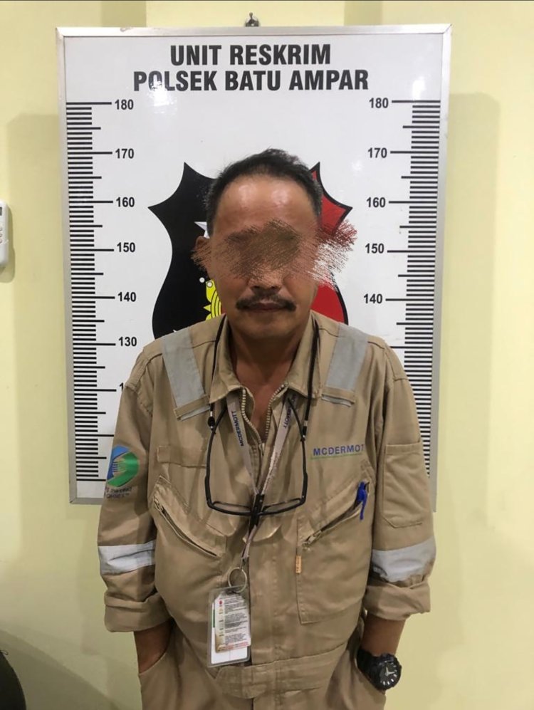 Unit Reskrim Polsek Batu Ampar Berhasil amankan Pelaku Pencurian Besi Plat di PT. MC.Dermott.