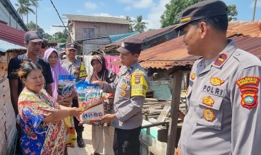 Polsek Batu Ampar Rutin Berbagi Bansos Kepada Masyarakat