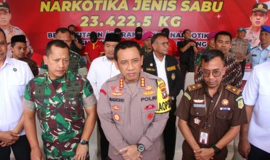 Polresta Barelang Bersama Instansi Terkait Musnahkan Narkotika Jenis Sabu Seberat 23.422,5 Gram
