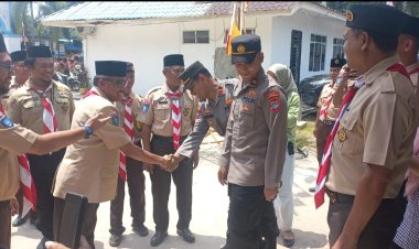 Polsek Batu Ampar Mendukung Kegiatan Pelantikan MABIRA Pramuka Kecamatan Batu Ampar