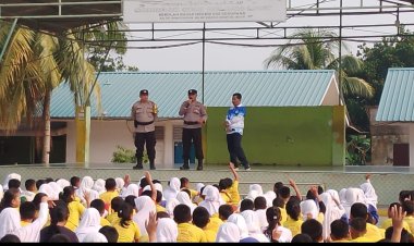 Polisi Sahabat anak, Polsek Sekupang Sosialisasi tertib lalulintas di SD Negeri 008 Sei Harapan