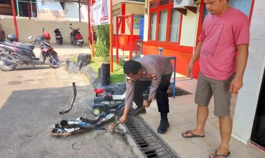 Knalpot Brong Hasil Sitaan Polsek Batu Aji Saat Penertiban Balap Liar Di Musnahkan