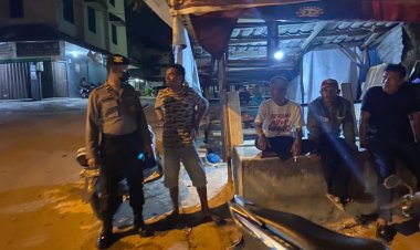 Kegiatan Rutin Patroli Cipkon Polsek Batu Ampar, Sampaikan Himbauan Kamtibmas