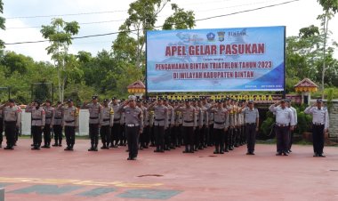 Wakapolres Bintan Pimpin Apel Gelar Pasukan Pengamanan Bintan Triatlhon