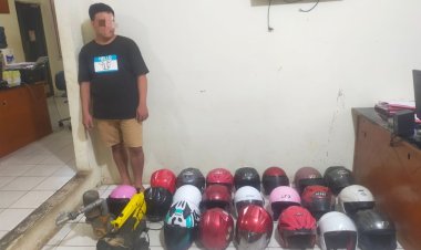 Penadah Helm Curian Digrebek Polsek Sekupang, Puluhan Helm Diamankan