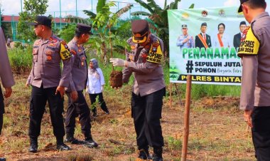 Ratusan Bibit Pohon Buah Ditanam di Lingkungan Polres Bintan