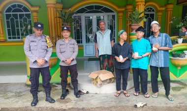 Polsek Sei Beduk Berikan Bantuan Sosial Bagikan Paket Makanan Kepada Panti Asuhan Ummul Qurro