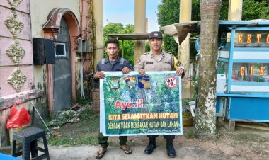 Patroli Pencegahan Karhutla: Bhabinkamtibmas Polsek Sagulung Gencar Himbau Masyarakat