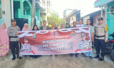 Polsek Sei Beduk Gelar Minggu Kasih & Bansos di Kavling Pancur Baru