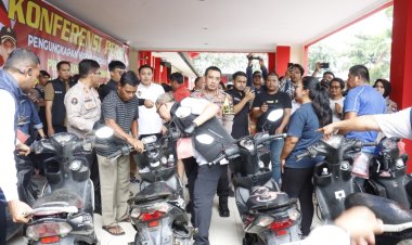 Polresta Barelang Sukses Mengungkap Pelaku Curanmor dengan 35 Sepeda Motor Sebagai Barang Bukti