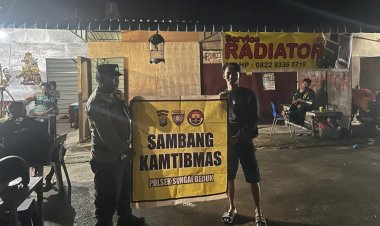 Giat Patroli Dialogis dan Himbauan Kamtibmas oleh Polsek Sungai Beduk di Kec. Sungai Beduk, Kota Batam