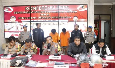 Kapolresta Barelang Gelar Konferensi Pers Ungkap Pelaku Perampokan di Apotik Kimia Farma Kec. Lubuk Baja Kota Batam