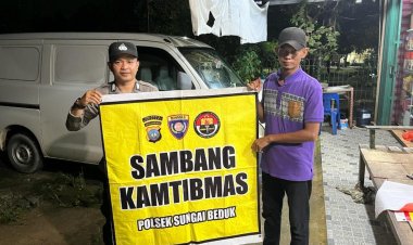 Polsek Sungai Beduk melaksanakan Patroli dialogis dan himbauan kepada Warga Kecamatan Sungai Beduk