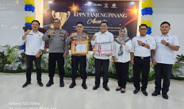Peringkat 1, Polres Bintan Kembali Terima Penghargaan Dari KPPN Tanjungpinang Award Tahun 2023