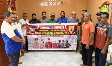 Kapolsek Sungai Beduk laksanakan Sosialisasi Prarekrutmen Penerimaan Calon Personil Polri kepada Tokoh tokoh Masyarakat Kampung Bagan