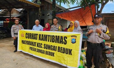 Jumat Curhat Kamtibmas dan Bantuan Sosial (Bansos) Polsek Sungai Beduk, Tampung Aspirasi Masyarakat