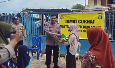 Kegiatan Jumat Curhat Polsek Batu Ampar Bersama masyarakat kelurahan Tanjung Sengkuang kec.Batu ampar