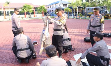 Kapolres Karimun Pimpin Apel Pengecekan Kesiapan Pengamanan TPS