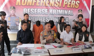 Polres Lingga Gelar Konferensi Pers Ungkap Kasus Tindak Pidana Pencabulan dan Pornografi