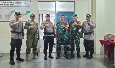Kapolsek Bengkong bersama Koramil 01 Lubukbaja Pantau hingga Cek Logistik Pemilu dan Patroli Mobiling