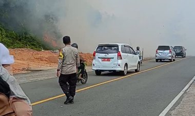 Luar Biasa, Kasat Reskrim dan Bhabinkamtibmas Berjibaku Padamkan Karhutla