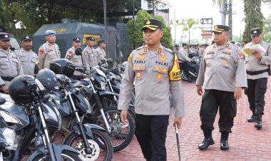 Kapolres Karimun Pimpin Pengecekan Kendaraan Motor Dan Mobil Dinas