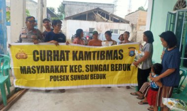 Polsek Sungai Beduk laksanakan Jumat Curhat Kamtibmas dan Bantuan Sosial (Bansos), Tampung Aspirasi Masyarakat