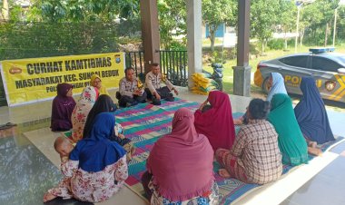 Polsek Sungai Beduk laksanakan Jumat Curhat Kamtibmas dan Bantuan Sosial (Bansos), Tampung Aspirasi Masyarakat