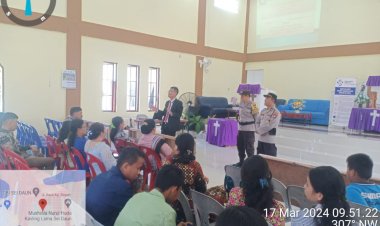 Polsek Sungai Beduk Polresta Barelang Gelar Kegiatan Minggu Kasih dan Bantuan Sosial Bersama Jemaat Gereja HKBP Sei Daun Resort Tanjung Piayu