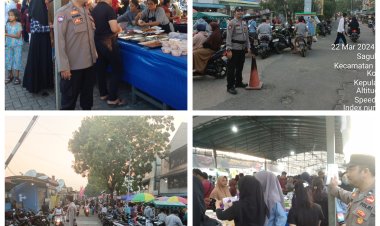 PENGAMANAN DAN PEMANTAUAN PASAR TUMPAH/BAZAR RAMADHAN 1445 H/2024 M DI WILAYAH HUKUM POLSEK SAGULUNG