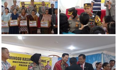 Polresta Barelang Perkuat Sinergitas Jaga Kamtibmas Melalui Program Minggu  Kasih Di Gereja Kecamatan Sekupang