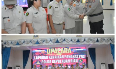 10 PERSONEL PEGAWAI NEGERI SIPIL (PNS) POLDA KEPRI MENGALAMI KENAIKAN PANGKAT