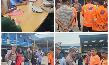 Satlantas Polresta Barelang Berikan Sosialisasi SOP Keselamatan Berlalu Lintas serta Himbauan Kepada Supir Trailer dan Managemen PT. Truckindo