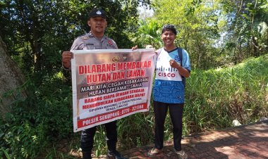 Patroli Biru Sekupang himbauan kepada masyarakat tentang Karhutla