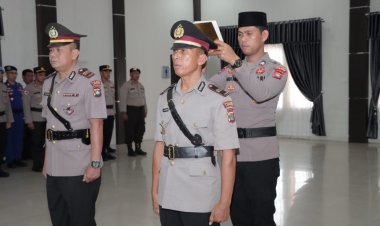 Kapolres Lingga Pimpin Serah Terima Jabatan Kasat Lantas