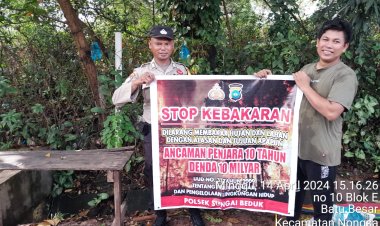 Dalam Rangka Antisipasi Kebakaran Hutan dan Lahan, Polsek Sungai Beduk Lakukan Sosialisasi Cegah Dini Kepada masyarakat
