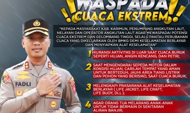 Kapolres Karimun Himbau Masyarakat Kab. Karimun Waspada Cuaca Ekstrem