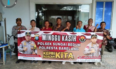 Polsek Sungai Beduk Polresta Barelang Menggelar Kegiatan Minggu Kasih untuk Meningkatkan Kemitraan dengan Gereja GPdI Eben Haezer Kel. Mangsang