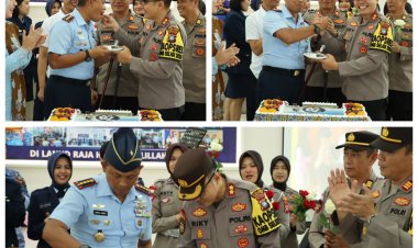 Peringati HUT TNI AU ke-78, Kapolres Bintan Berikan Kue Ulang Tahun, Wujud Solidaritas TNI-Polri