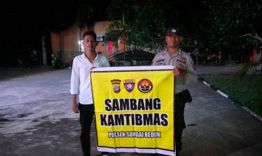 Batara Biru Polsek Sungai Beduk laksanakan patroli dan sambang dialogis berikan rasa aman, Cegah Tindak Kriminal