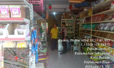 Sambangi Pertokoan Dan Warung Kopi, Polsek Sekupang Antisipasi Gangguan Kamtibmas