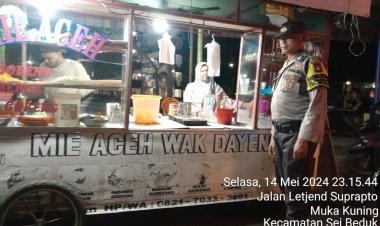 Patroli Cipkon Polsek Sungai Beduk, Cegah Aksi Kejahatan Dan Sampaikan Himbauan Kamtibmas