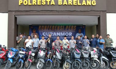 Kapolresta Barelang Gelar Konferensi Pers Ungkap Kasus Curanmor Amankan 60 Unit Sepeda Motor
