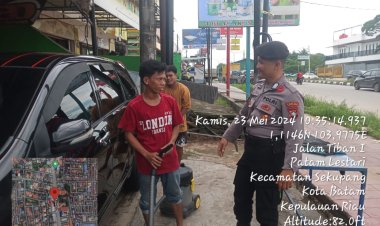 Patroli Ke Cucian Kendaraan, Batara Biru Sekupang sampaikan pesan kamtibmas kepada pegawai cucian kendaraan