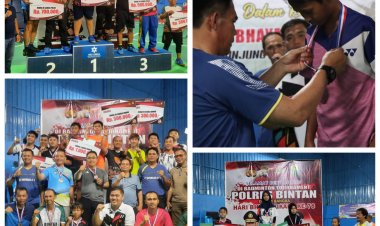 Turnamen Badminton Polres Bintan Dalam Rangka Hari Bhayangkara ke-78 Berakhir, Ini Pemenangnya
