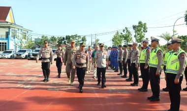 Apel Gelar Pasukan Pengamanan Bintan Triathlon 2024, Cek Akhir Kesiapan Personel Pengamanan