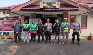 Kapolsek Sekupang Sambut Perwakilan Ojek Online Di Mako Polsek Sekupang