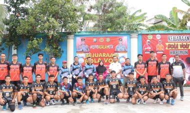 Dalam Rangka Menyambut Hari Bhayangkara ke–78, Polres Karimun Gelar Turnamen voli