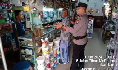 Antisipasi Kejahatan Di Tempat Keramaian, Batara Biru Polsek Sekupang Himbau Pedagang Dan Pengunjung Pertokoan